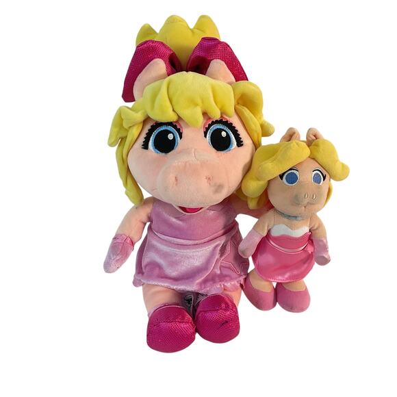 Disney Other - Disney Muppets Muppet Miss Piggy in Pink Dress Character Plush Dolls Preowned
